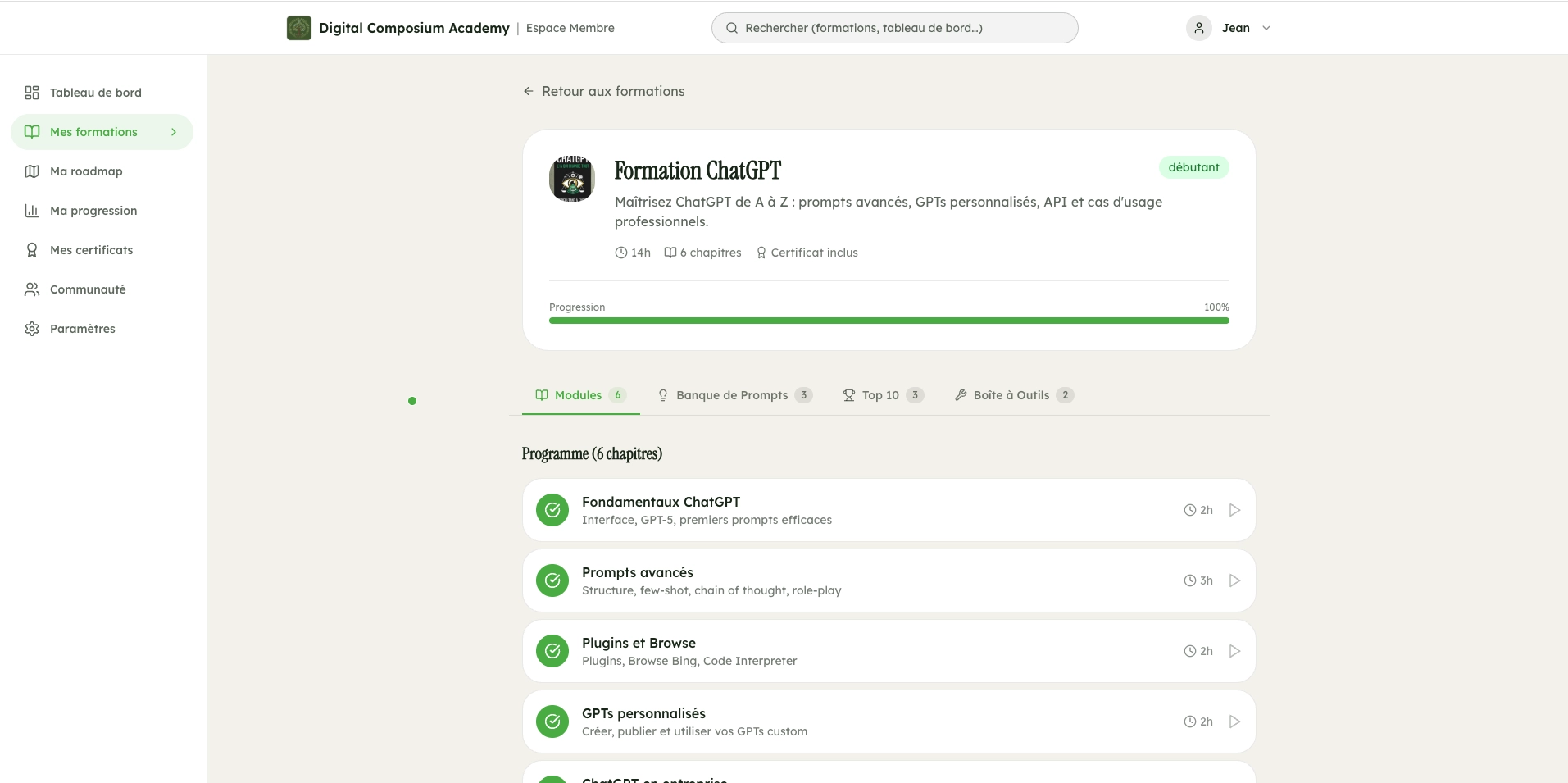 Formation IA ChatGPT - module