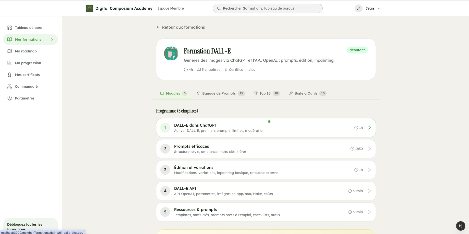 Formation IA DALL-E - module