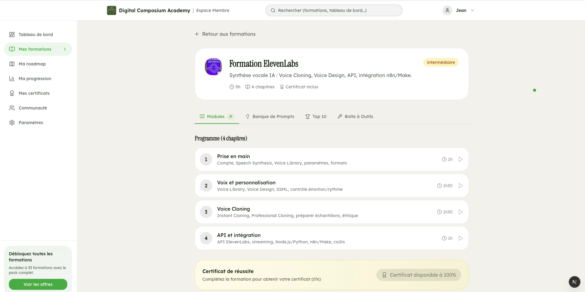 Formation IA ElevenLabs - module