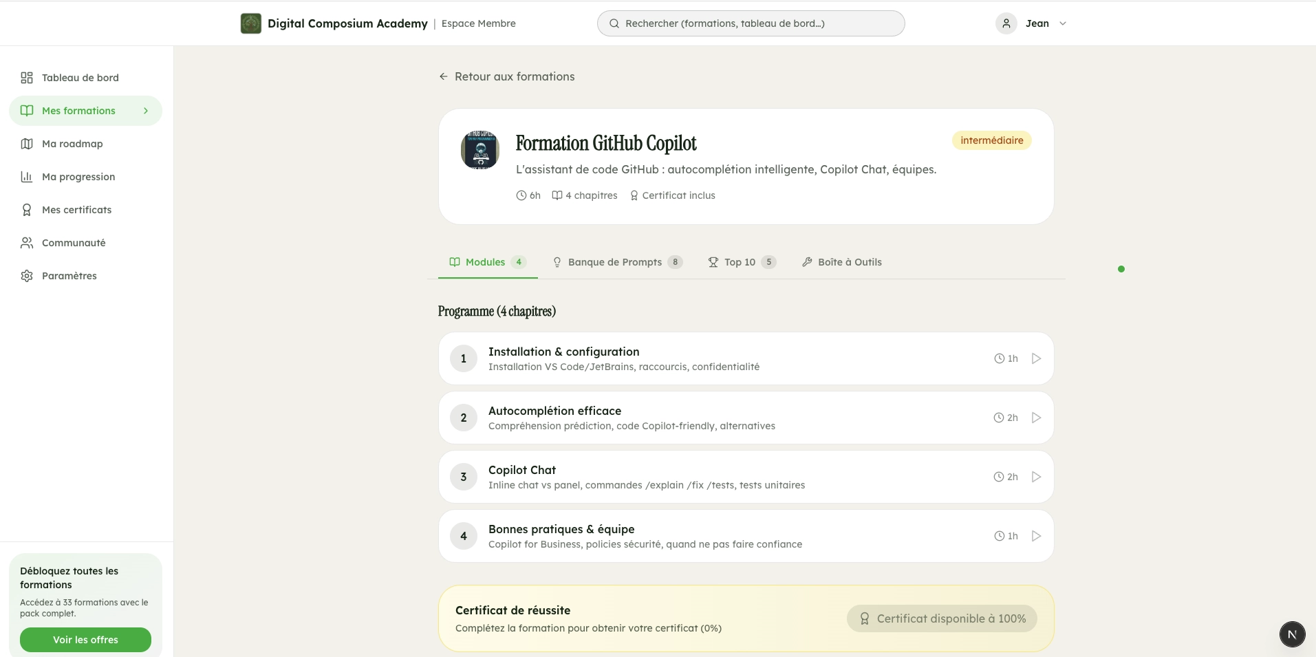 Formation IA GitHub Copilot - module