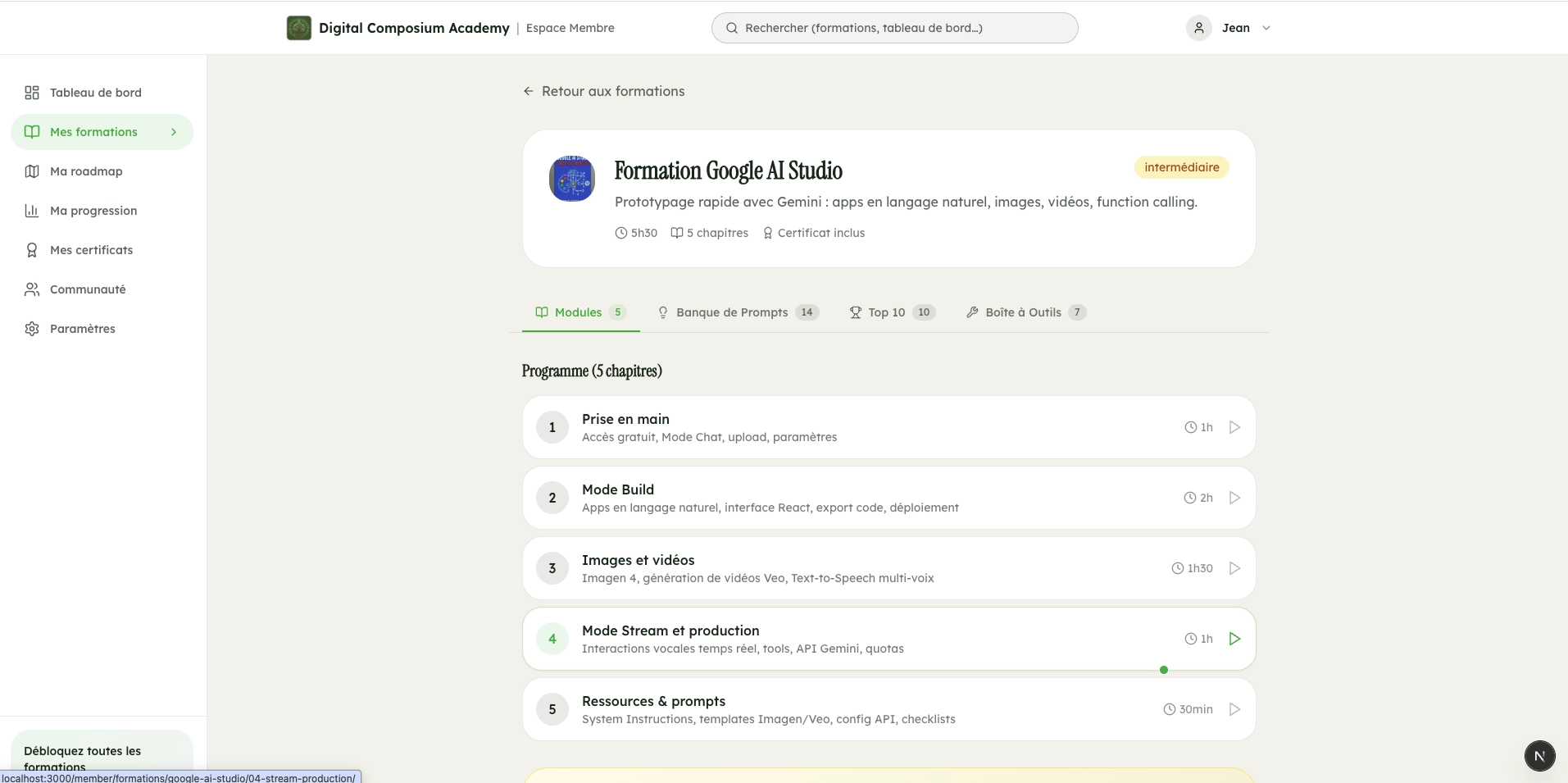Formation IA Google AI Studio - module