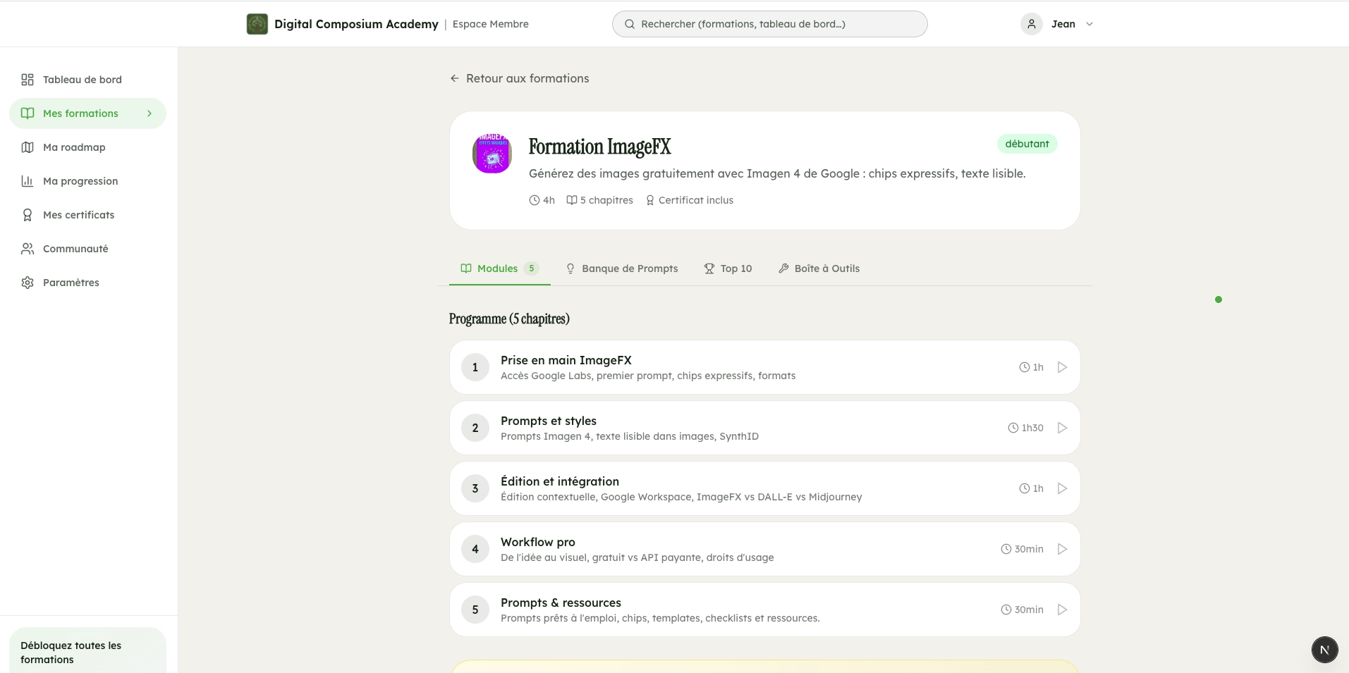 Formation IA ImageFX - module