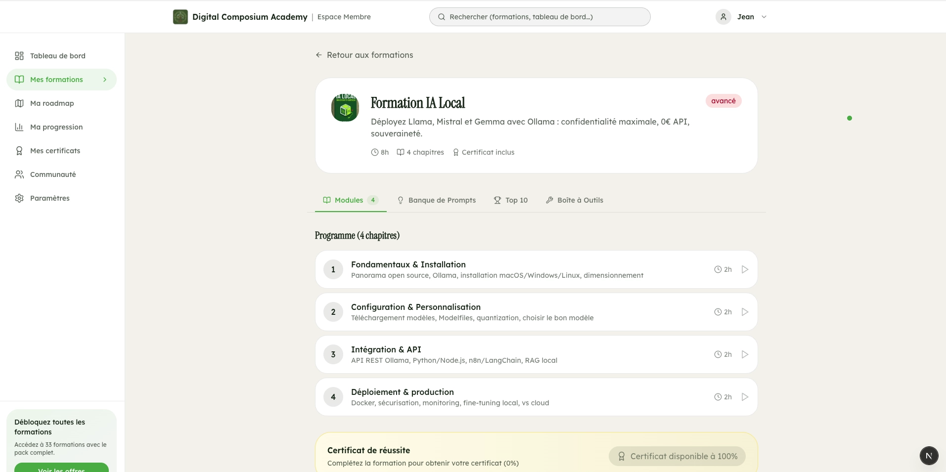 Formation IA IA Local - module