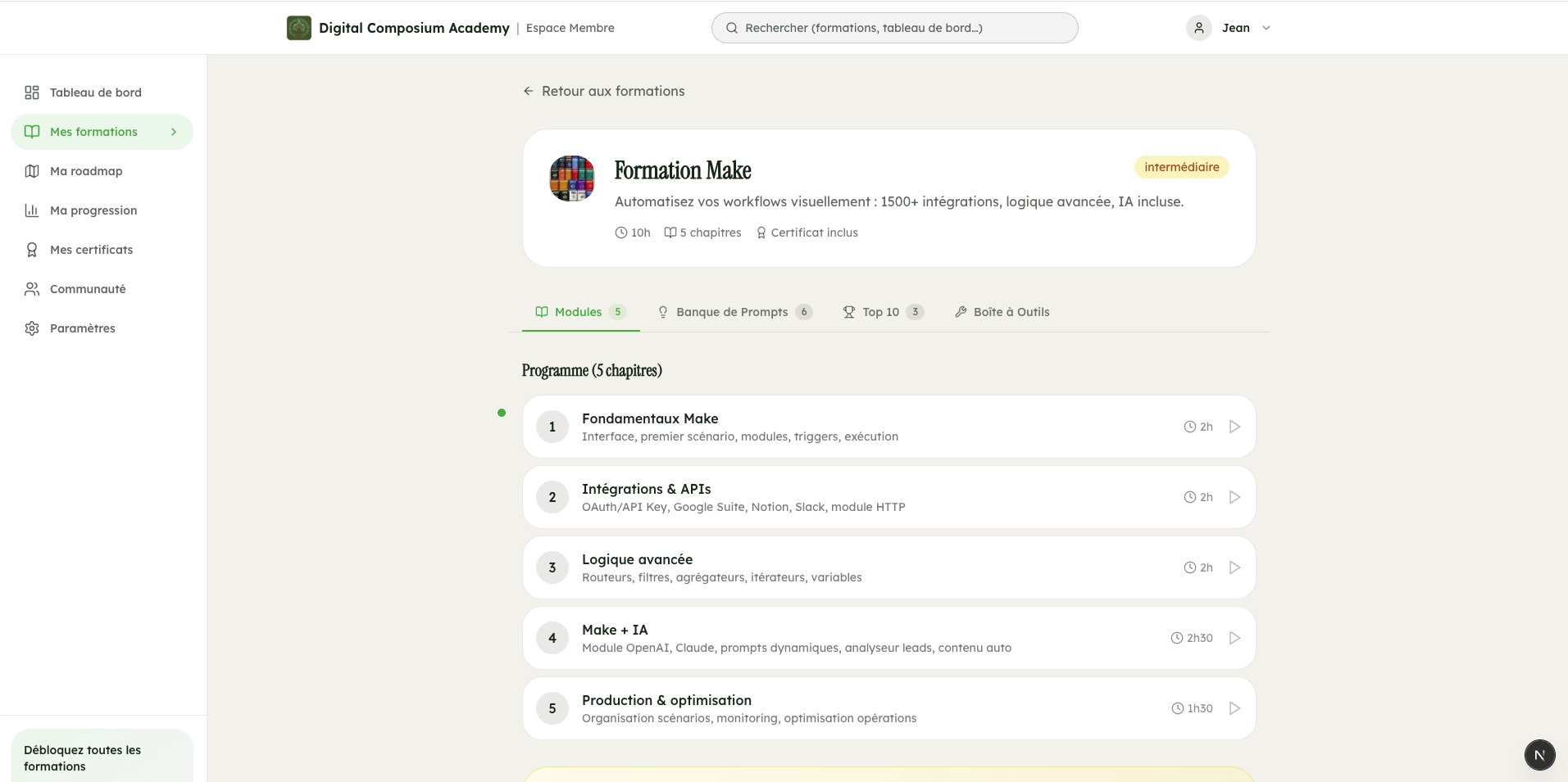 Formation IA Make - module