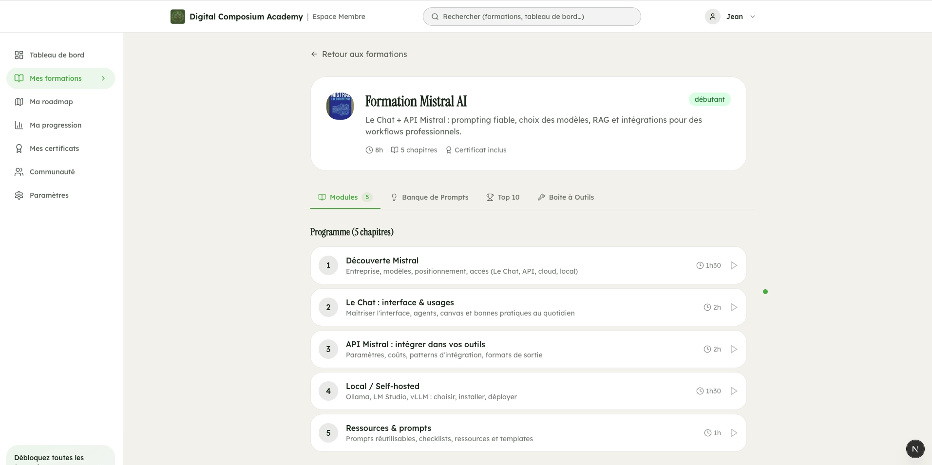 Formation IA Mistral - module