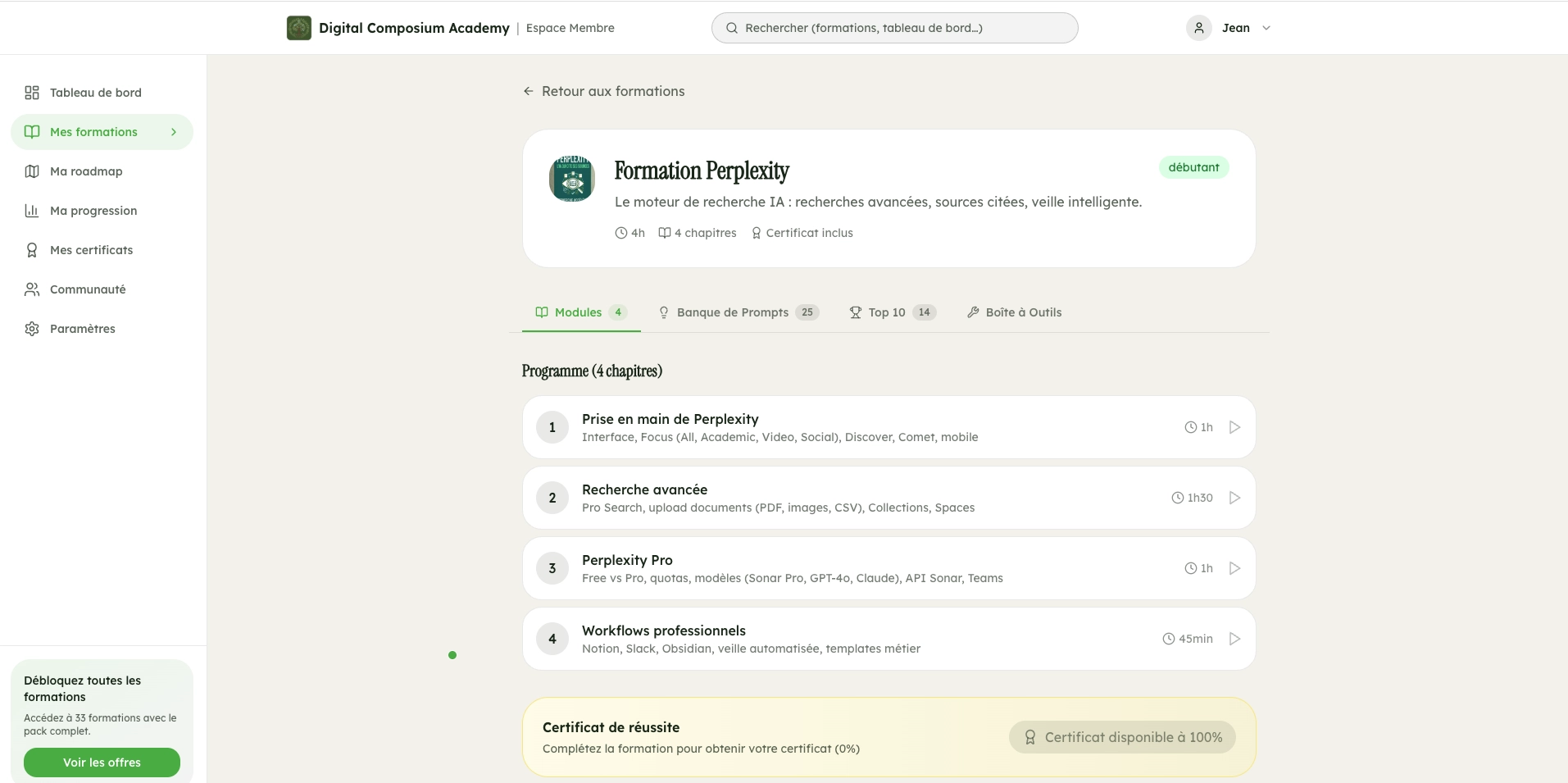 Formation IA Perplexity - module