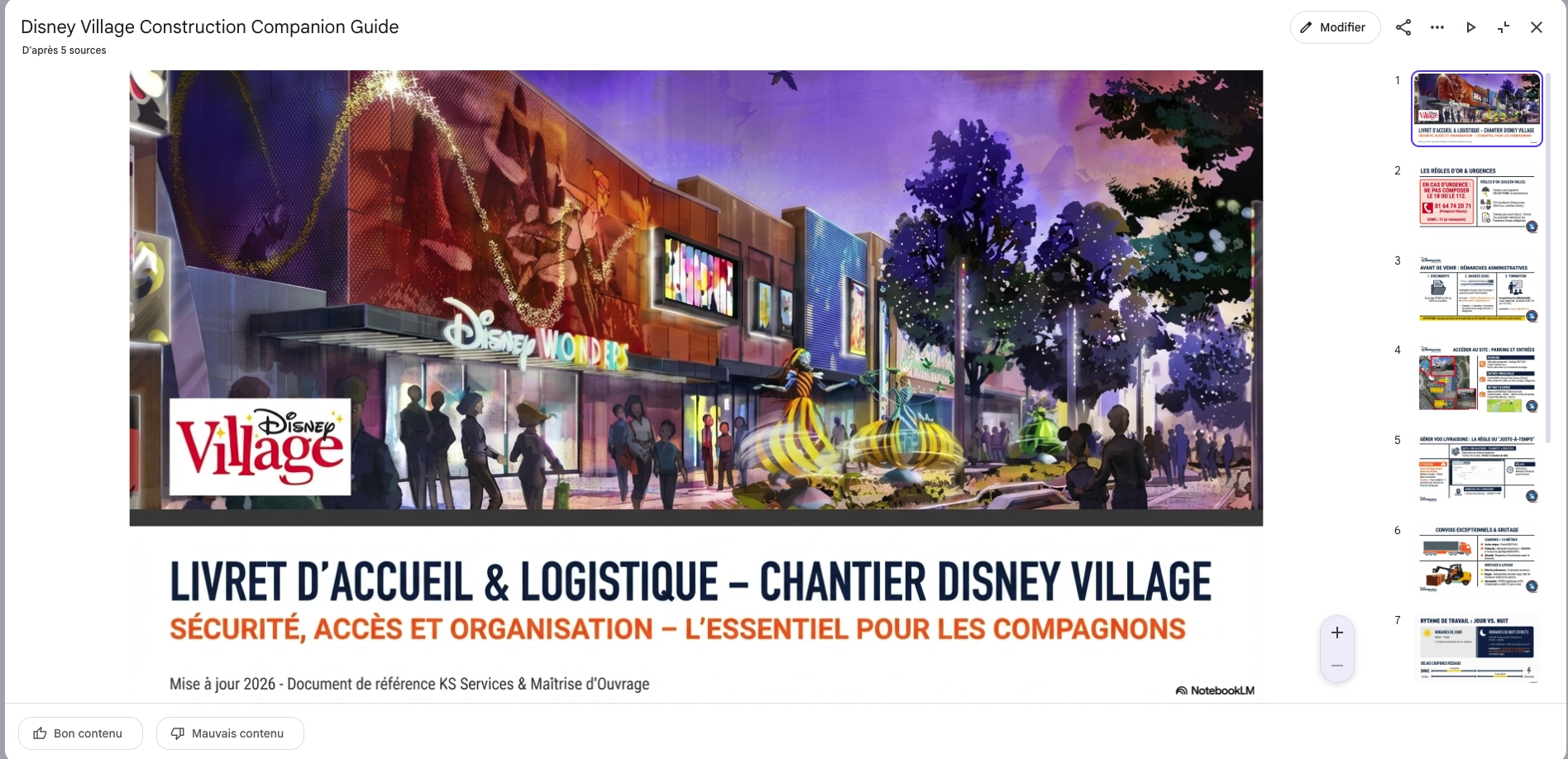 Projet Sophie M. réalisé avec NotebookLM